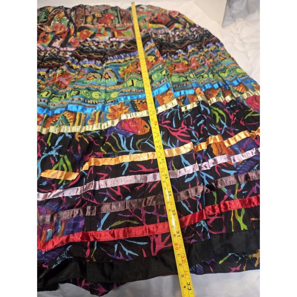 TravelSmith Black Multicolor Boho Tiered Maxi Skirt - Picture 5 of 7